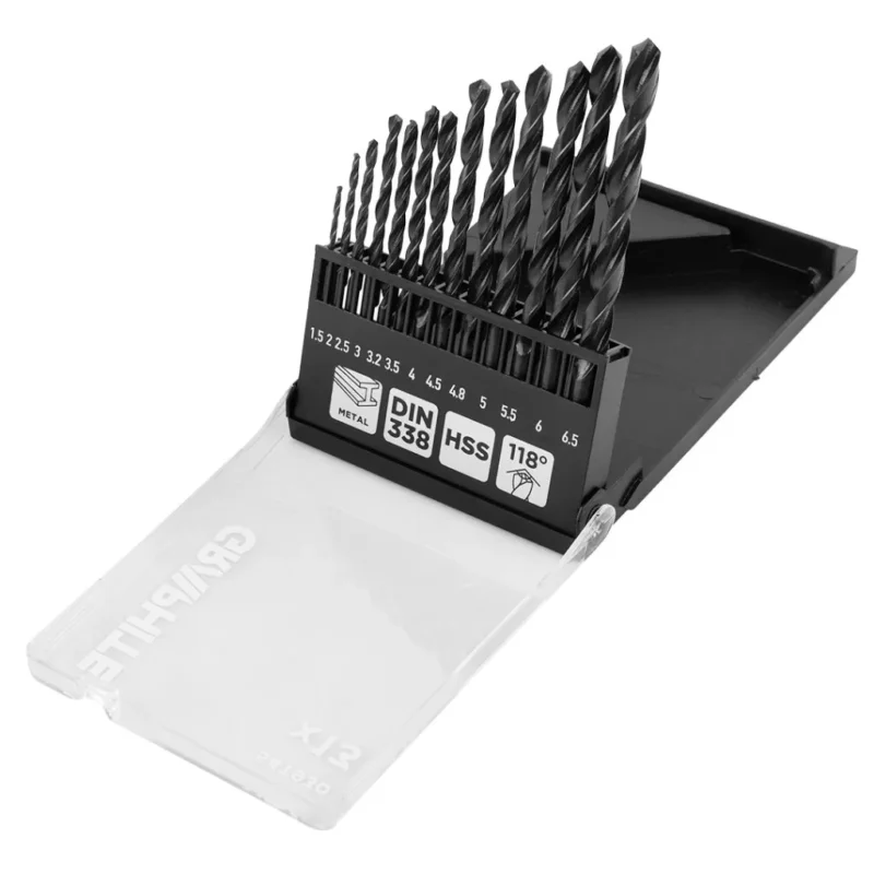 Árengedmény GRAPHITE Csigafúró készlet, HSS, 13db-os, 1,5-6,5mm (54T930)
