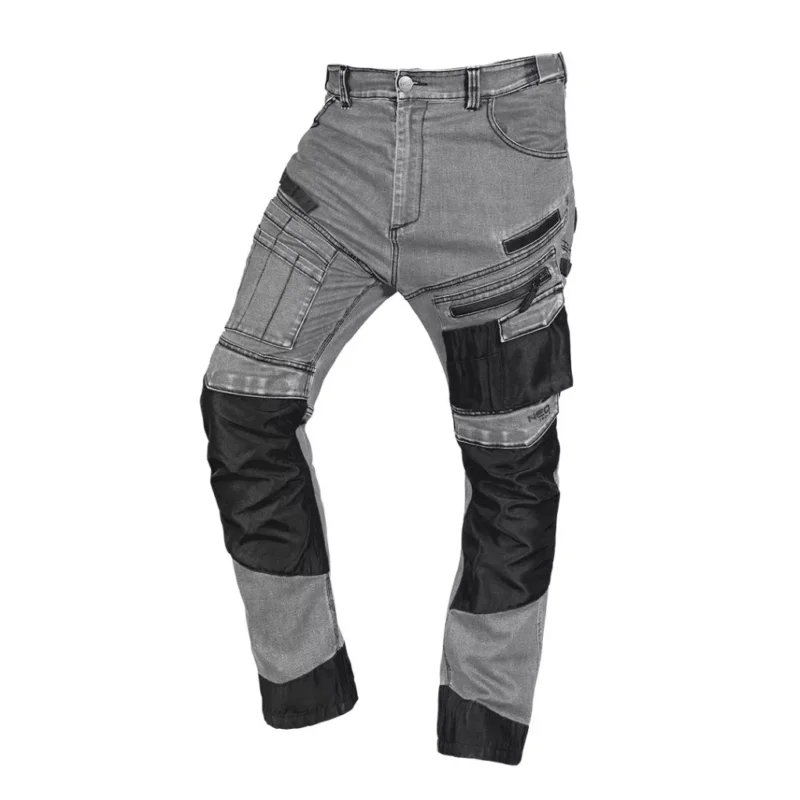 Akció NEO Farmer munkásnadrág, Denim, 82% pamut, Oxford szövet, térdvédő betét, cippzáras zsebek, szürke-fekete, S (81-360-2-S)