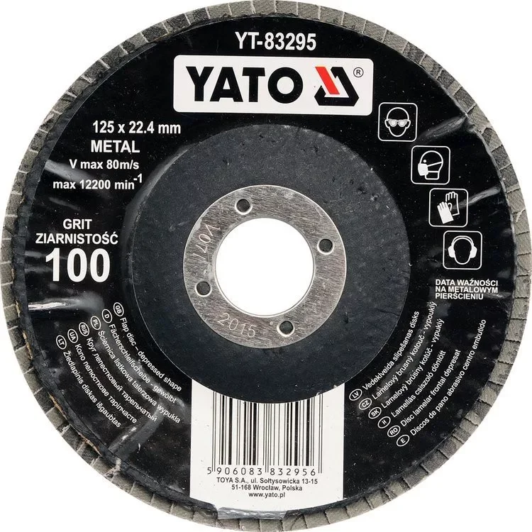 Yato lamellás csiszolókorong döntött 125 x 22,2 mm / P40 Azonnali szállítás