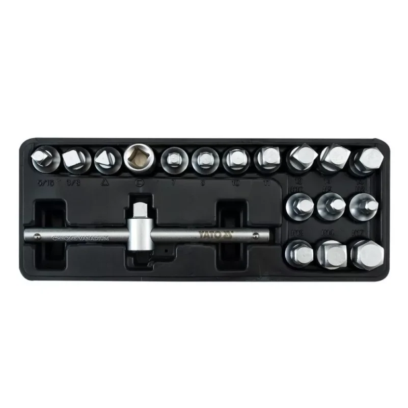Yato olajleeresztő kulcs készlet 18 részes 5/16"-3/8", 8 mm,10 mm, 7-14 mm, 10 mm, 8-17 mm 3/8" C Legnépszerűbb