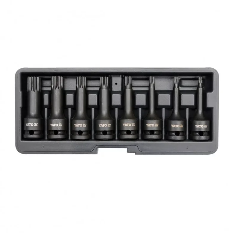 Yato gépi hosszú bit dugókulcs készlet 8 részes Spline 1/2" M5-M18 CrMo Olcsóbb