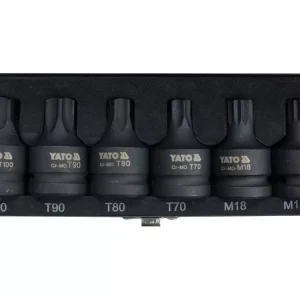 Akció Yato gépi bit dugókulcs készlet 6 részes Torx és Spline 3/4" CrMo