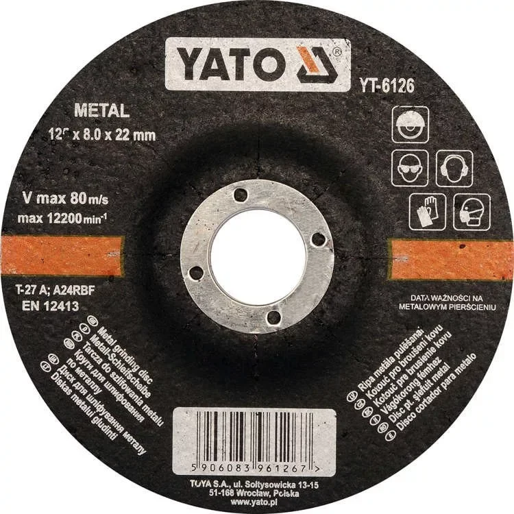 Yato tisztítókorong fémre 125 x 8,0 x 22,2 mm Korlátozott ajánlat