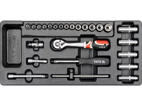 Yato dugókulcs készlet 25 részes 1/4" 3,5-14 mm CrV (fiókbetét) Szezonális akció