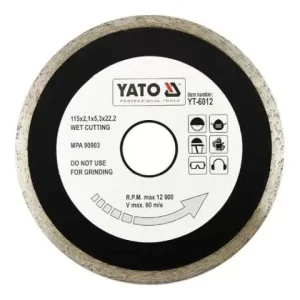 Alacsony ár Yato gyémánt vágókorong 115 x 2,1 x 5,3 x 22,2 mm folytonos