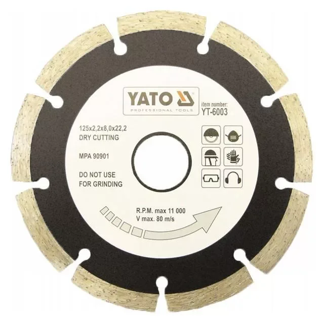 Yato gyémánt vágókorong 115 x 2,1 x 8,0 x 22,2 mm szegmentált Kedvezményes ár