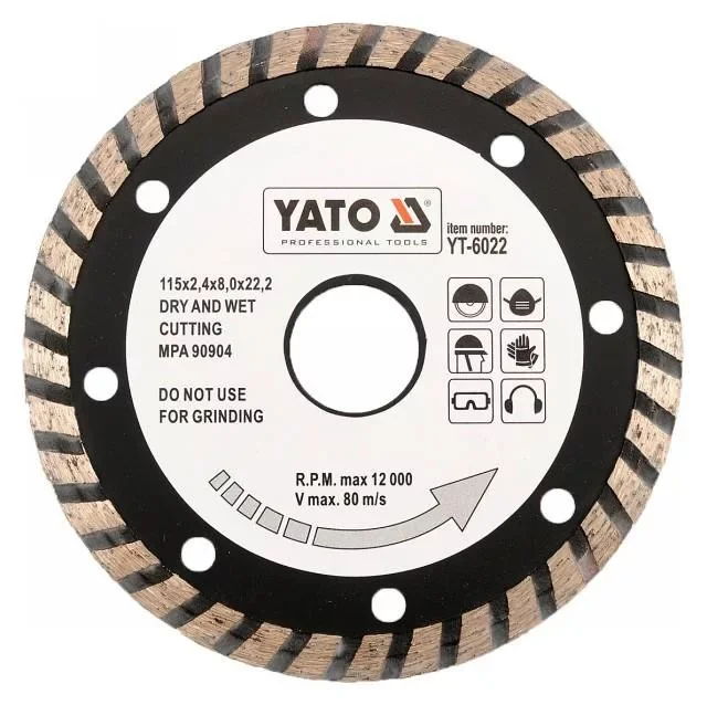 Yato gyémánt vágókorong 125 x 2,6 x 8,0 x 22,2 mm turbo Ne maradj le