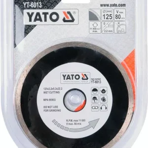 Yato gyémánt vágókorong 125 x 2,2 x 5,3 x 22,2 mm folytonos Olcsó