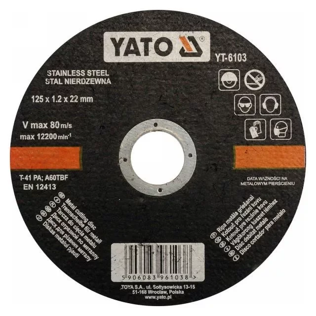 Yato vágókorong fémre 125 x 1,2 x 22 mm inox Csak ma