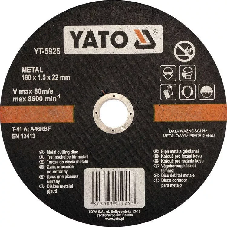 Yato vágókorong fémre 180 x 1,5 x 22 mm Kiárusítás