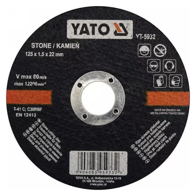 Yato vágókorong kőre 125 x 1,5 x 22 mm Outlet