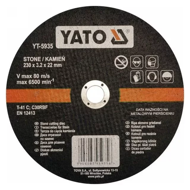 Yato vágókorong kőre 230 x 3,2 x 22 mm Kiárusítás