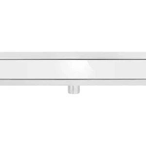 Fala zuhanylefolyó 800 mm Fehér üvegbetétes inox Rendeld meg most