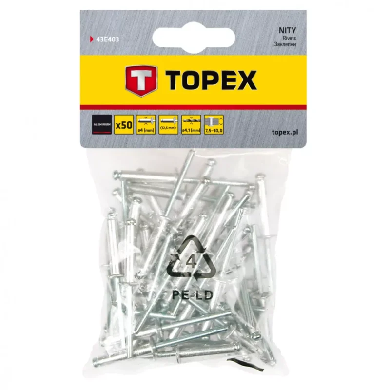 Árcsökkenés Topex popszegecs 4,0x13 mm 50 részes
