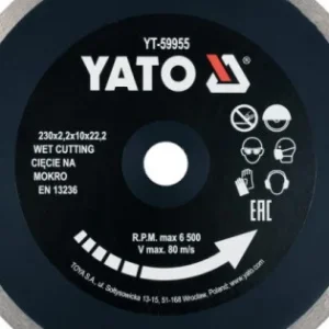 Biztonságos vásárlás YATO Gyémánt vágókorong 230 x 2,2 x 10 x 22,2 mm folytonos