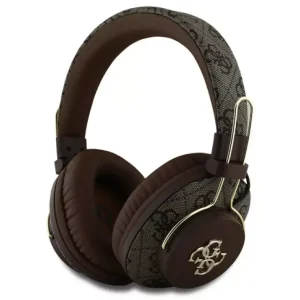 Szezonális akció GUESS PU 4G METAL LOGO bluetooth fejhallgató SZTEREO (v5.3, mikrofon, zajszűrő) SÖTÉTBARNAGUBHS72P4F