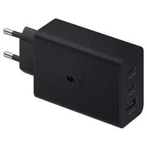 Akció Samsung hálózati töltő USB+2 Type-C aljzat (65W, PD gyorstöltő 3.0) FEKETE