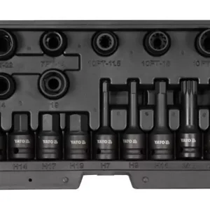 Yato féknyereg szerelő gépi dugókulcs készlet 16db 1/2" CrMo (YAT-06811) Azonnali szállítás
