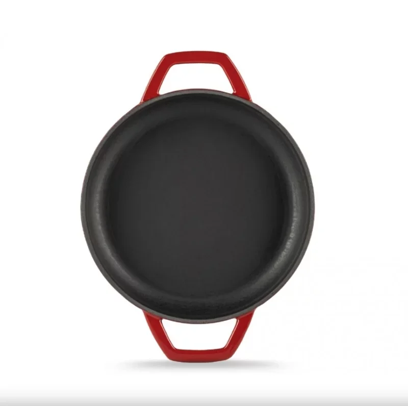 Alacsony ár Hósse zománcozott öntöttvas duplafüles serpenyő 22cm, bordó (HOS-KIEG-018)