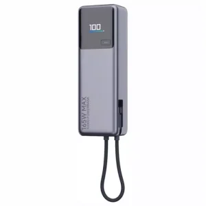Gyors szállítás Xiaomi vésztöltő Type-C aljzat (10000mAh, 165W, gyorstöltő + fix Type-C kábel) SÖTÉTSZÜRKE