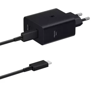 Outlet Samsung hálózati töltő 2 Type-C aljzat (50W, PD gyorstöltő + Type-C kábel) FEKETE