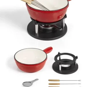 Perfect Home zománcozott öntöttvas Fondue szett 1,8L, piros (16643) Expressz szállítás