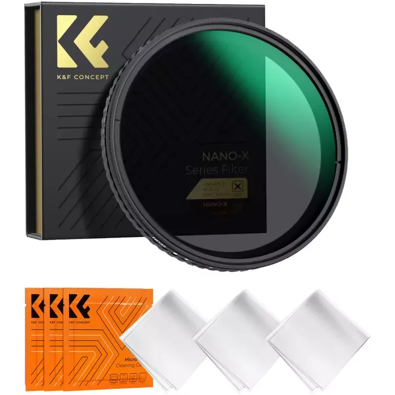Utolsó esély K&F Concept NANO-X, VARIO ND 2-32 szűrő, W/O Black cross, vízlep., karcálló, +3db törlőkendő, 58mm (