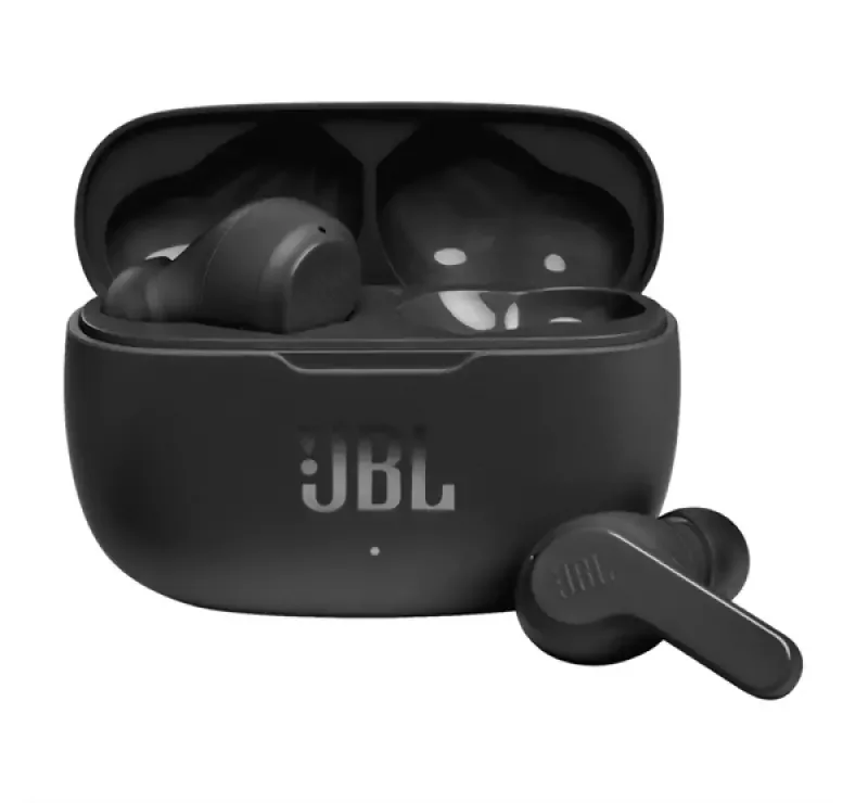 Szuper ajánlat JBL WAVE 200 bluetooth fülhallgató SZTEREO (v5.0, TWS, cseppálló, mélyhang kiemelés + töltőtok) FEKE