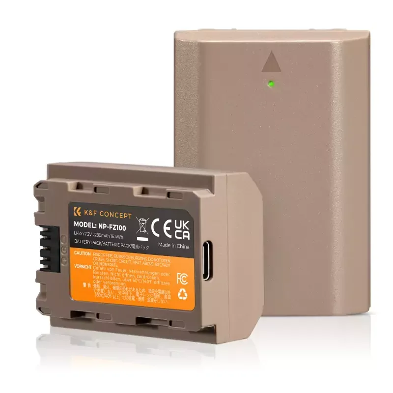 Újdonság K&F Concept NP-FZ100 akkumulátor 2280mAh, USB-C csatlakozóval (KF-28-0023)