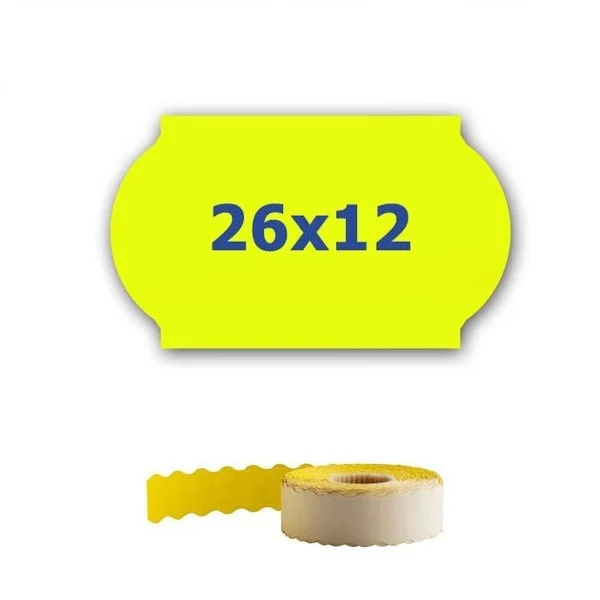 Árengedmény ETRL-26x12-sárga Árcédulák fogóra, 26mmx12mm, 900 db, jelzősárga