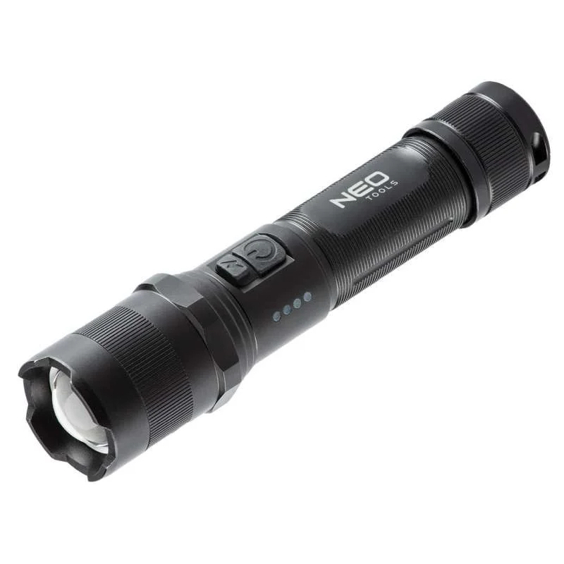Csak ma Zseblámpa NEO TOOLS töltheto usb 1000lum osram p9 led 10W 99-035