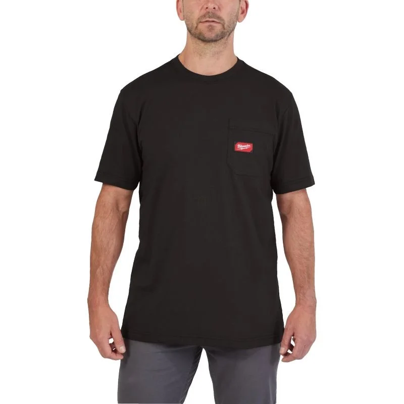 Akciós ár Milwaukee WTSSBL XXL rövid ujjú zsebes póló fekete 4932493007