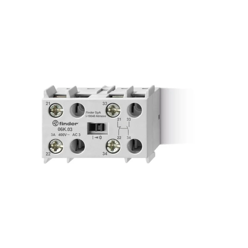Árcsökkenés Finder 06K.03 segédérintkező a 6K.04 típusú ipari mágneskapcsolókhoz, 1 NO + 1 NC, 2 A (400 V AC-15)