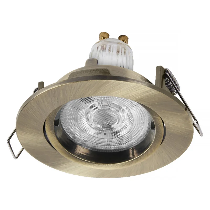 Biztonságos fizetés Osram LED Spot Set Recess Twistlock GU10 süllyesztett spot lámpa, GU10 foglalattal, sárgaréz