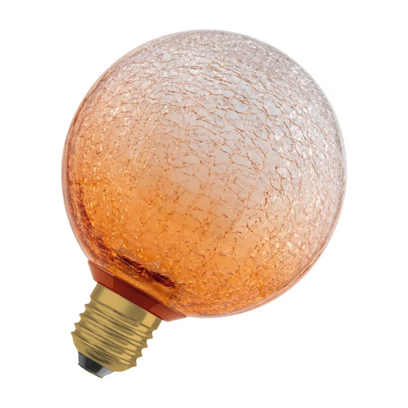 Biztonságos fizetés Osram Decor E27 LED design fényforrás, melegfehér fényű, 300 lm, 3,5 W, színezett-roppantott üveg, narancssárga