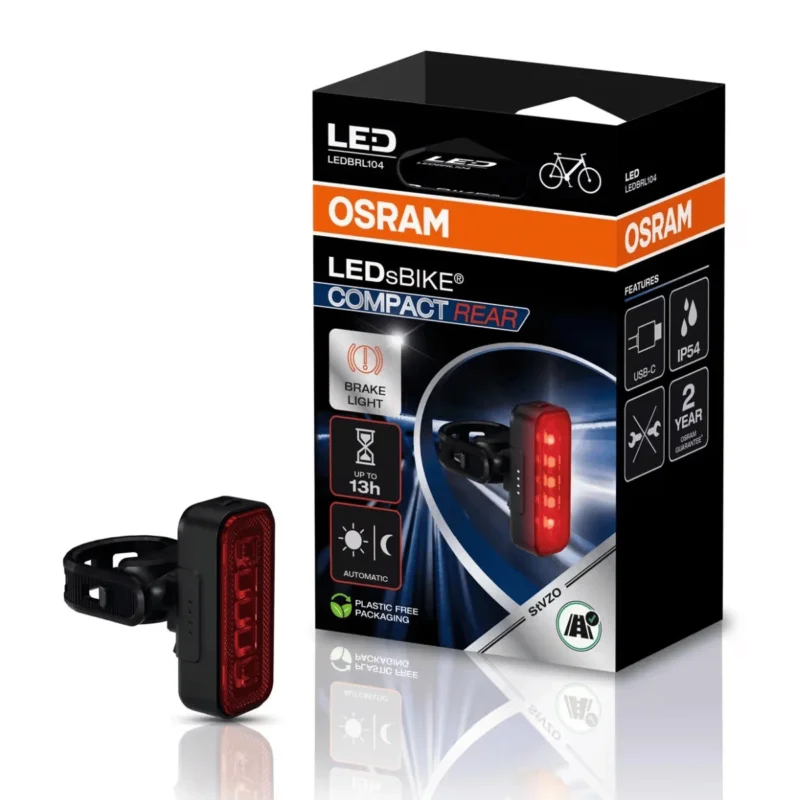 Akciós ár Osram LEDsBIKE Compact Rear hátsó kerékpár lámpa intelligens féklámpa funkcióval - LEDBRL104
